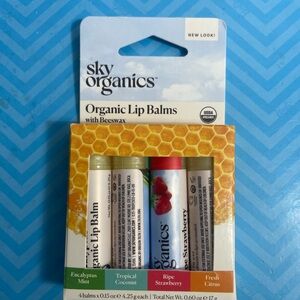 New and Sealed Sky Organics Organic Lip Balms Set
